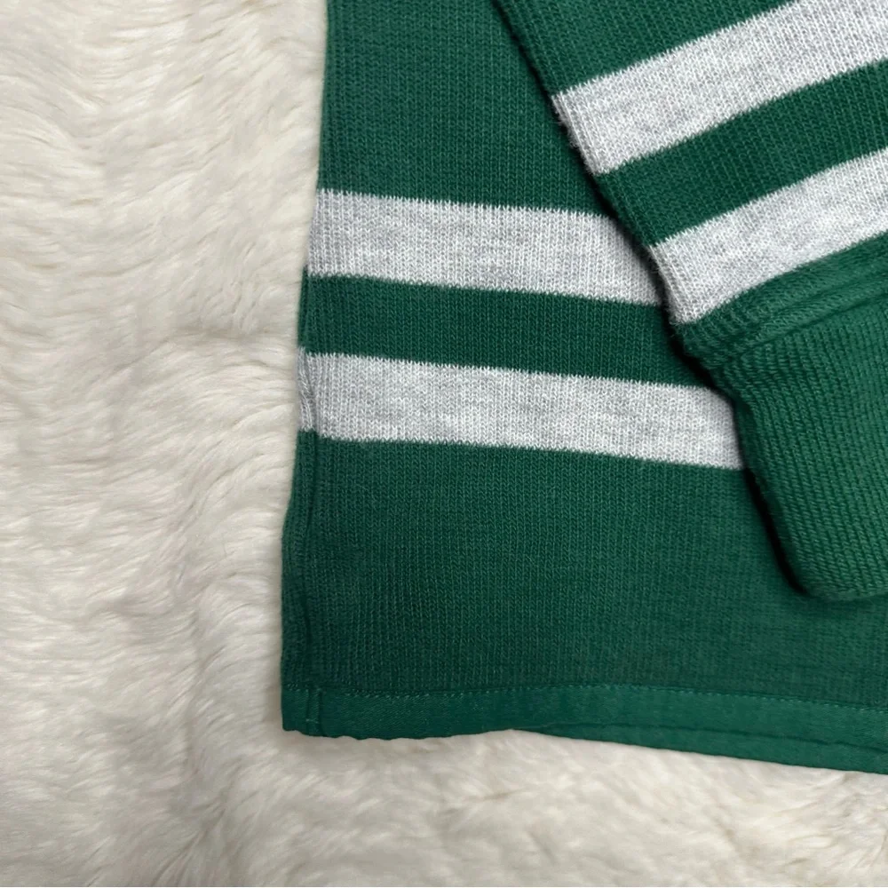 GAP Sweater Half-Zip Green & Grey Striped Size 7 - Picture 12 of 16